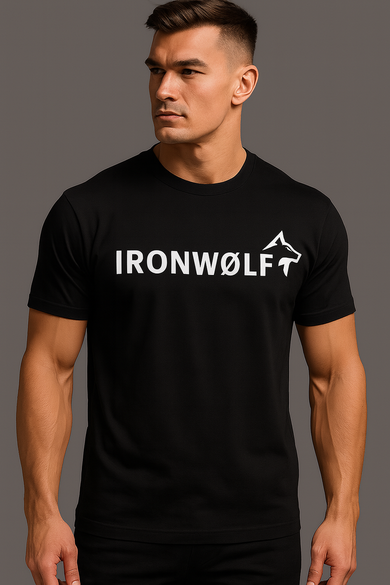 IRONWØLF Premium Short-Sleeve T-Shirt – Front Logo Edition – Athletic Fit, Soft & Durable Fabric
